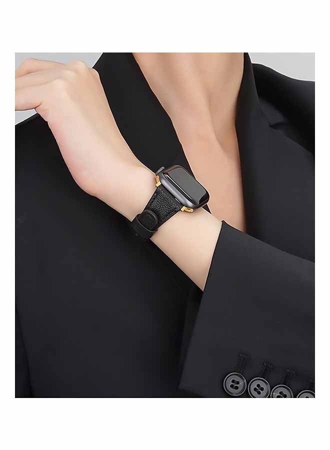 For Apple Watch Leather Band Compatible with Apple Watch 38 mm 40 mm 41 mm 42 mm Women's Top Grain Genuine Leather Strap for i Watch Series 10 9 8 7 6 5 4 3 2 1 SE Ultra 2  Black,for Office Work Daily Life Travel Trips Social Gatherings and Other Formal Occasions - Image 5