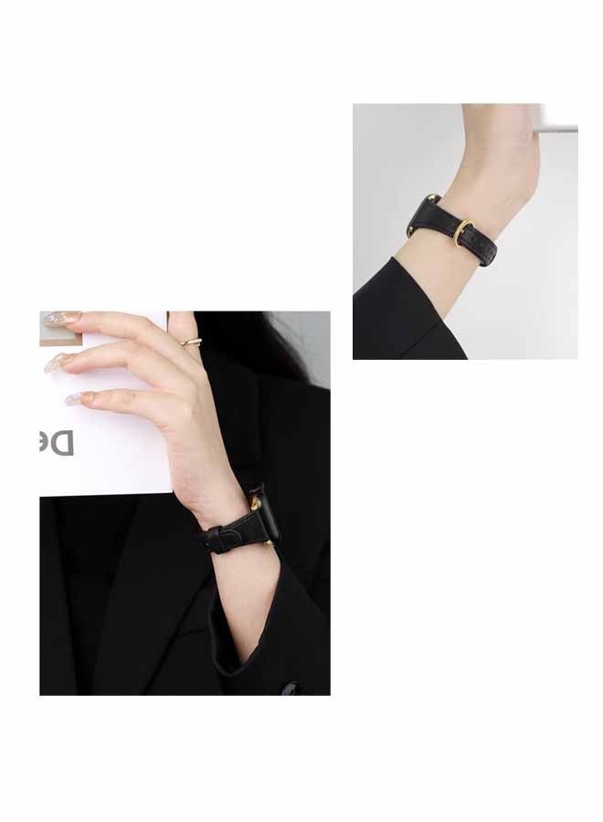 For Apple Watch Leather Band Compatible with Apple Watch 38 mm 40 mm 41 mm 42 mm Women's Top Grain Genuine Leather Strap for i Watch Series 10 9 8 7 6 5 4 3 2 1 SE Ultra 2  Black,for Office Work Daily Life Travel Trips Social Gatherings and Other Formal Occasions - Image 4