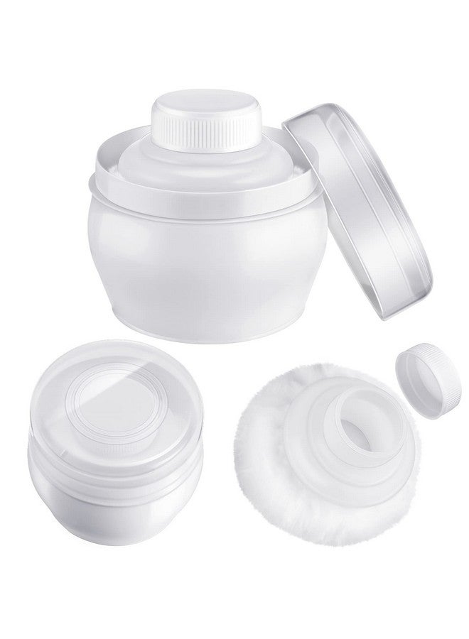 Cunhill 2 Sets Body Powder Container After Bath Baby Powder Case Fluffy Puff Kit Baby Body Care Powder Box Cosmetic Bath Powder Container Puff With A Large Handle Powder Puff Box For Home Travel - Image 1