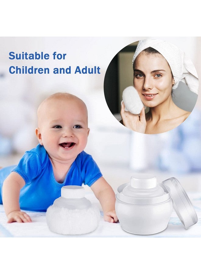 Cunhill 2 Sets Body Powder Container After Bath Baby Powder Case Fluffy Puff Kit Baby Body Care Powder Box Cosmetic Bath Powder Container Puff With A Large Handle Powder Puff Box For Home Travel - Image 5