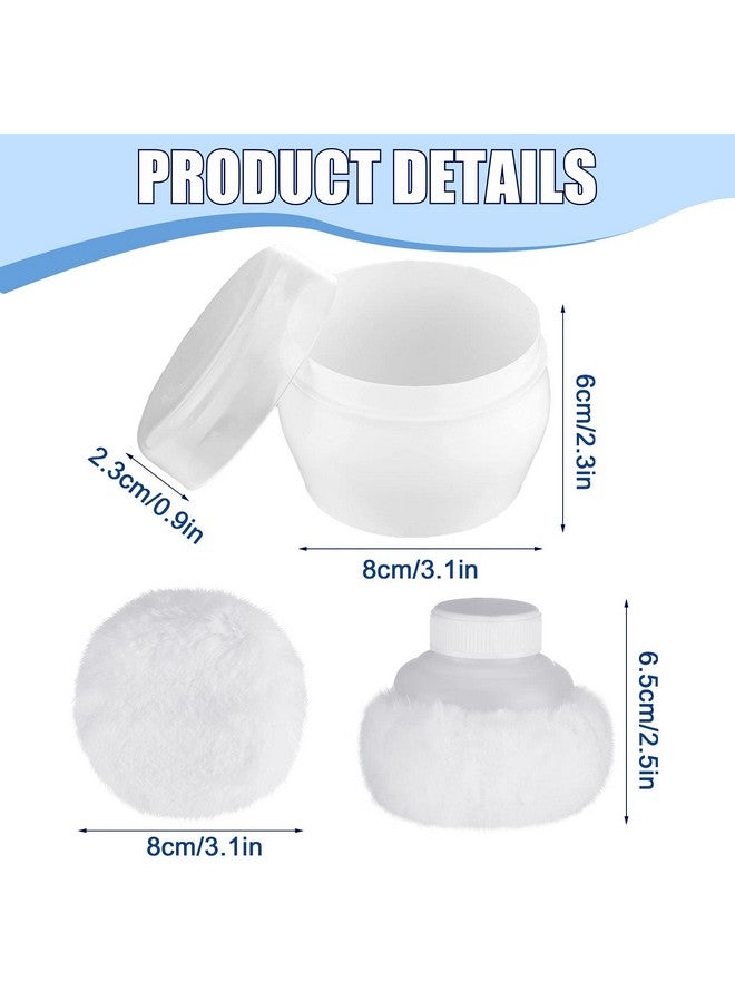 Cunhill 2 Sets Body Powder Container After Bath Baby Powder Case Fluffy Puff Kit Baby Body Care Powder Box Cosmetic Bath Powder Container Puff With A Large Handle Powder Puff Box For Home Travel - Image 2