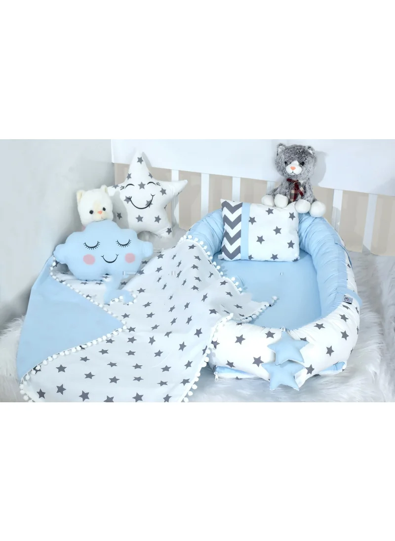 Ebabynest Big Star Series Blue Babynest Set with Pompom