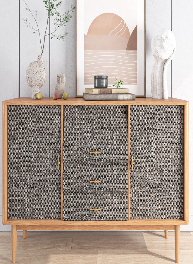 ReWallpaper ورق جدران ReWallpaper مقاس 17.5 بوصة × 23 قدمًا بتصميم قماش عشبي رمادي قابل للإزالة واللصق، غطاء حائط ذاتي اللصق بمظهر منسوج رمادي، ورق اتصال مقاوم للماء للحمام وغرفة المعيشة وغرفة النوم والجدران المميزة - Image 3