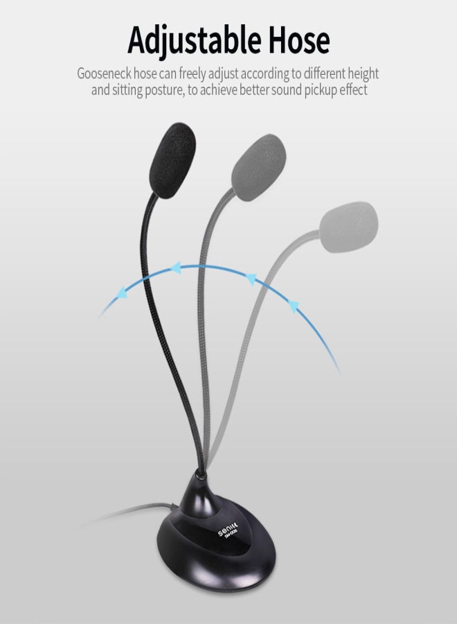 SENICC SM-008 3.5mm Desktop Microphone Multifunctional Noise Reduction Computer Microphone for Conference Lecture Voice Chat - Image 5