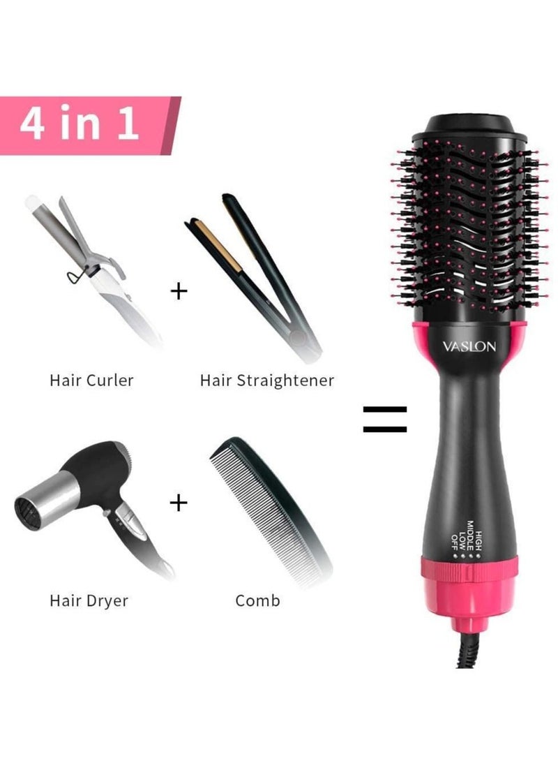 Hot Air Brush, 4-in-1 One-Step Hair Dryer and Volumizer, Negative Ion Hair Dryer Brush Styler, Ceramic Lightweight Styling Brush for Hair Drying, Styling, Curling, Straightening, Shine and Hair Volume - Image 2