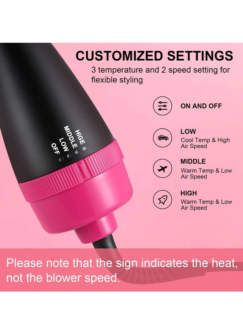 Hot Air Brush, 4-in-1 One-Step Hair Dryer and Volumizer, Negative Ion Hair Dryer Brush Styler, Ceramic Lightweight Styling Brush for Hair Drying, Styling, Curling, Straightening, Shine and Hair Volume - Image 5