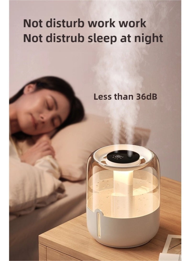Bukela 4L Air Humidifier with Light and Humidity Display, Humidifier and Air Purifier with 2 Nozzles and Night Light Function, 20 Hours, Quiet (White) - Image 5
