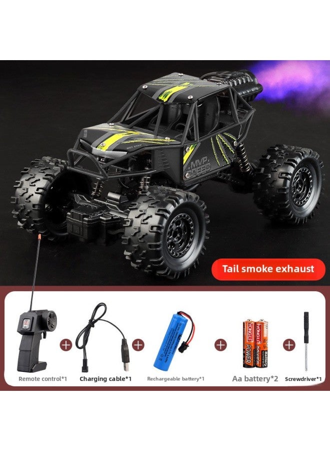 Alloy Remote Control Car High-speed Four-wheel Drive Racing Car Drift Climbing Big Foot Off-road Vehicle Boy Electric Children's Toy Car-Color:Alloy Black 37cm Six-wheel Drive Climbing Car + Electric Spray-Scale:Three Batteries With 135 Minutes + Remote Control Battery + Charging Cable - Image 5