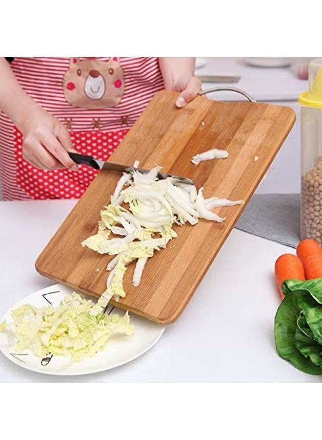 هياس "لوح تقطيع كبير جدًا من الخيزران للمطبخ - لوح تقطيع شديد التحمل مع أخدود عميق للعصير ومقبض سهل الإمساك وتصميم متين من الخيزران الطبيعي - مثالي للمنزل والاستخدام اليومي وإعداد الوجبات" - Image 5