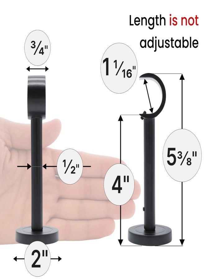 A Key Tech Slim Curtain Rod Bracket (Black - Set of 2) - Image 5