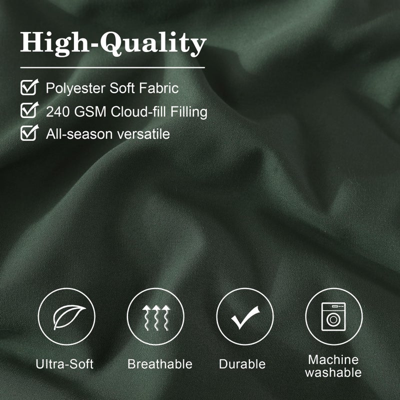 Monbix Queen Comforter Set - 7 Pieces Deep Forest Bed in a Bag Queen Bedding Sets with Comforters, All Seasons Comforter Bed Set with Sheets, Pillowcases & Shams - Image 5