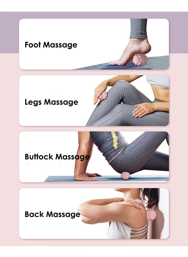 Generic - Peanut Massage Ball Double Lacrosse Massage Roller Ball for Deep Tissue Muscle Massage Physical Therapy Acupoint Myofascial Release Trigger Points Muscle Knots and Yoga Therapy Pink - Image 1