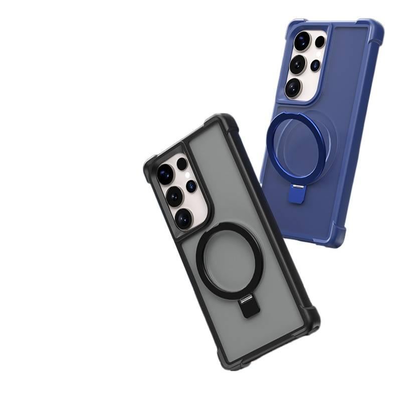 غطاء MagSafe بTPU + PC باللون Gold مغناطيسي بوظيفة حامل من مادة TPU لـ Samsung Galaxy A26 مع حامل قابل للطي وملمس ناعم مع مقاوم للصدمات مع مغناطيس قوي مع حماية من السقوط للسفر - Image 3