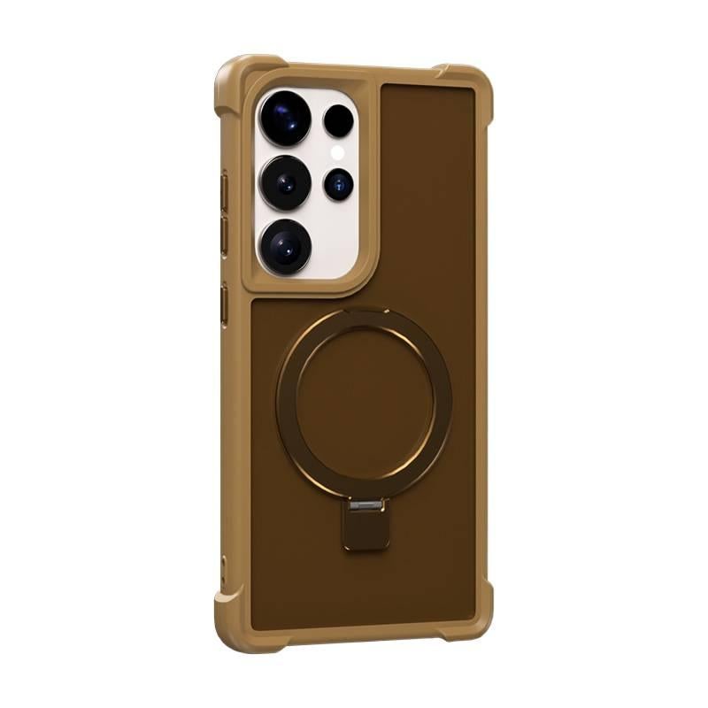 غطاء MagSafe بTPU + PC باللون Gold مغناطيسي بوظيفة حامل من مادة TPU لـ Samsung Galaxy A26 مع حامل قابل للطي وملمس ناعم مع مقاوم للصدمات مع مغناطيس قوي مع حماية من السقوط للسفر - Image 1