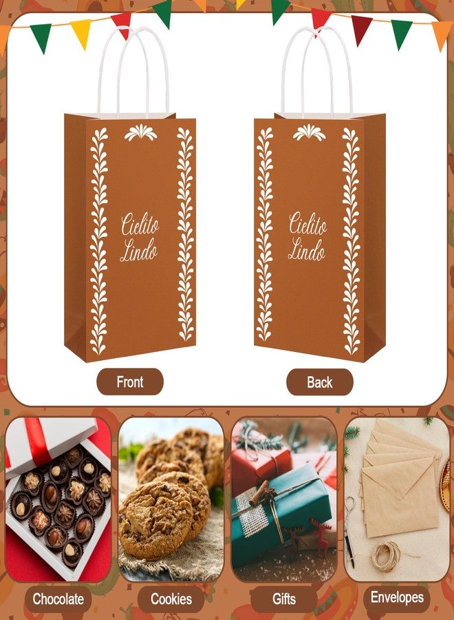 Sinload 24 Pcs Cielito Lindo Candy Bags Mexican Party Favors, De Barro Theme Decorations Mexicanos Talavera Kraft Gift Goodie Bags with Handles Fiesta Cinco De Mayo Mexican Party Supplies(Classic - Image 4