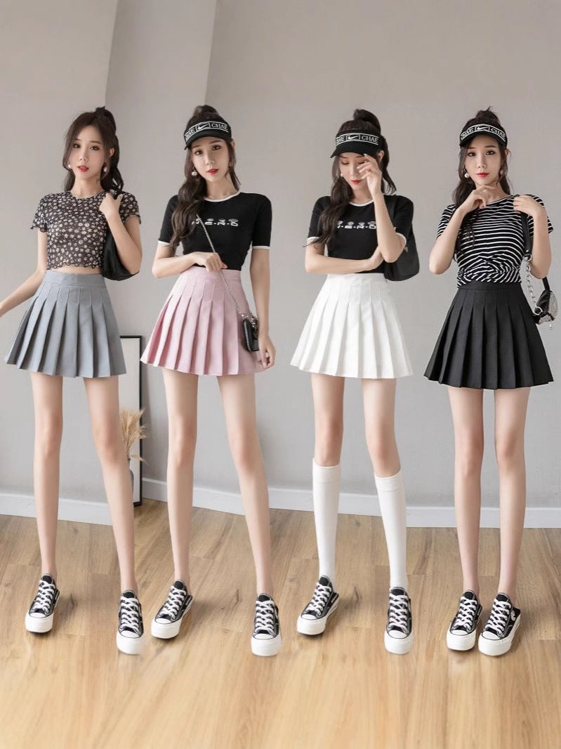 High-Waisted Pleated Skirt, Slimming And Anti-Exposure Short Skirt, A-Line Skirt, Japanese School Style Student Girl Skirt - Image 2