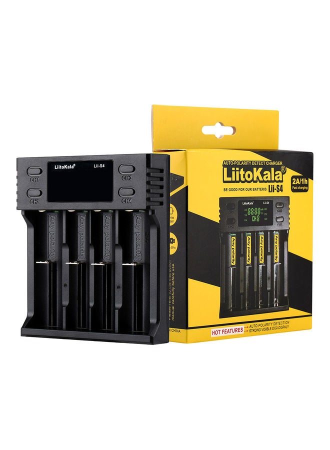 NIBEMINENT 4 Slot Auto-polarity Detector LII-S4 Battery Charger For 26650/21700/18350 AA AAA Lithium NiMH Batteries Black - Image 3