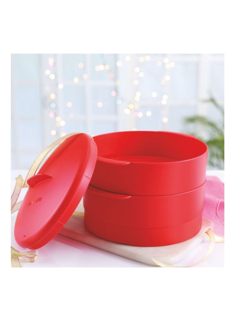 Tupperware Steam it Plastic 2-Layer Steamer Container with Lid, BPA Free & Food Grade, Microwave-Safe Steam Cooker for Momos, Vegetables & Dumplings - Image 4