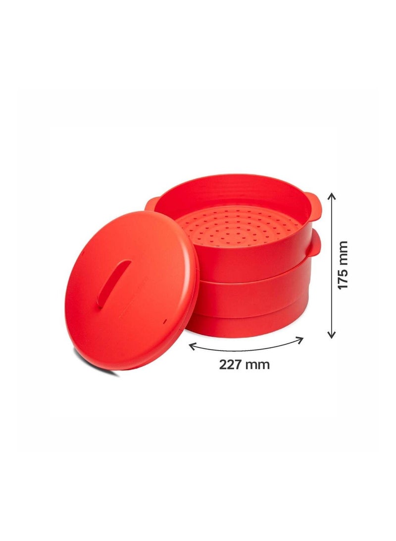Tupperware Steam it Plastic 2-Layer Steamer Container with Lid, BPA Free & Food Grade, Microwave-Safe Steam Cooker for Momos, Vegetables & Dumplings - Image 5