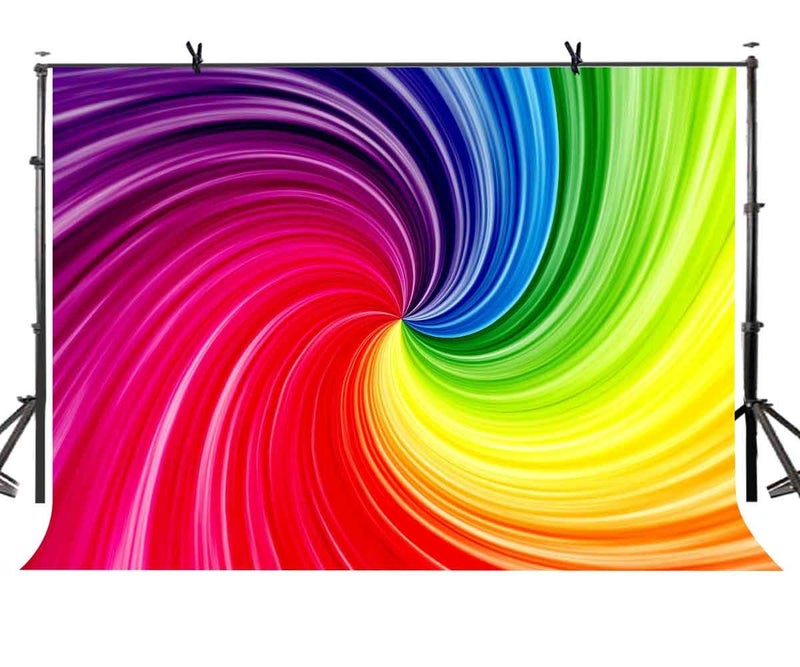 LYLYCTY 7X5ft Artistic Art Backdrop Rainbow Spiral Gradient Color Art Photography Backdrop Abstract Art Studio Photography Background Props BG632 - Image 1