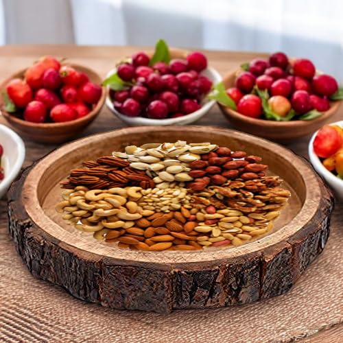 Woodiva Beautiful Table Decor Round Shape Wooden Serving Tray/Platter for Home and Kitchen (12X12x1.5) inches - Image 2