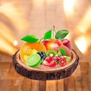 Woodiva Beautiful Table Decor Round Shape Wooden Serving Tray/Platter for Home and Kitchen (12X12x1.5) inches - Image 4
