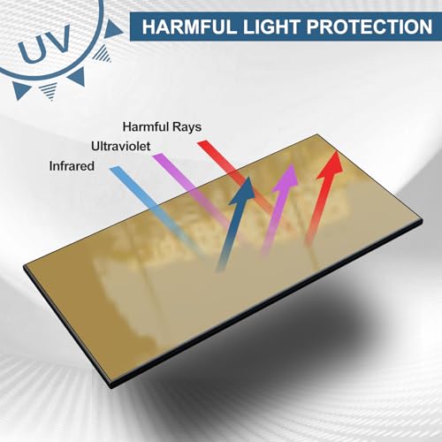 TRQWH 5pcs Welding Hardened Glass Gold Lens Shade 11 Darkening Filter Plates 2" x 4.25" HD Glass Welding Helmet Lens - Image 5