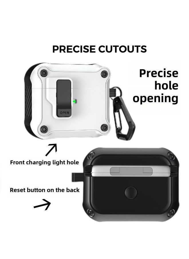 Airpods4 Earphone Case For Apple Airpodspro Protective Case Airpods3 Automatic Elastic Cover Protective Case-Color:Black + Booster + Carabiner-Model:Apple Airpods 1/2 Generation Vertical Long Style - Image 3