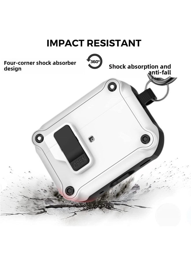 Airpods4 Earphone Case For Apple Airpodspro Protective Case Airpods3 Automatic Elastic Cover Protective Case-Color:Black + Booster + Carabiner-Model:Apple Airpods 1/2 Generation Vertical Long Style - Image 2