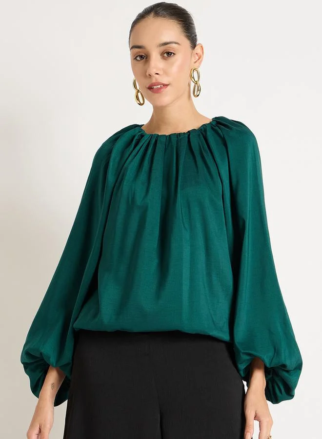 فيميلا Femmella Ruched Detail Balloon Round Regular Fit Top
