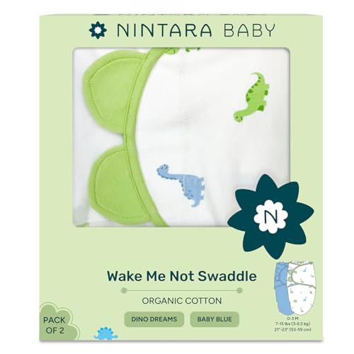 NINTARABABY Swaddle Wrap – Premium Organic Cotton, Wake Me Not Swaddle with Baby-Safe Velcro, Ultra-Soft & Snug Newborn Sleep Sack, Swaddling Blanket, Gifts for Infants 0-3 Months, Pack of 2 - Image 1