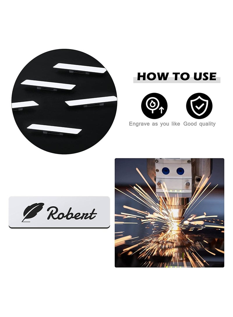 Captaintech 16 Pieces Sublimation Name Tag DIY Blank ID Name Badge with Round Corners Pin Custom Personalized Name Tag for School, Office (1.5 x 3 inch) - Image 3