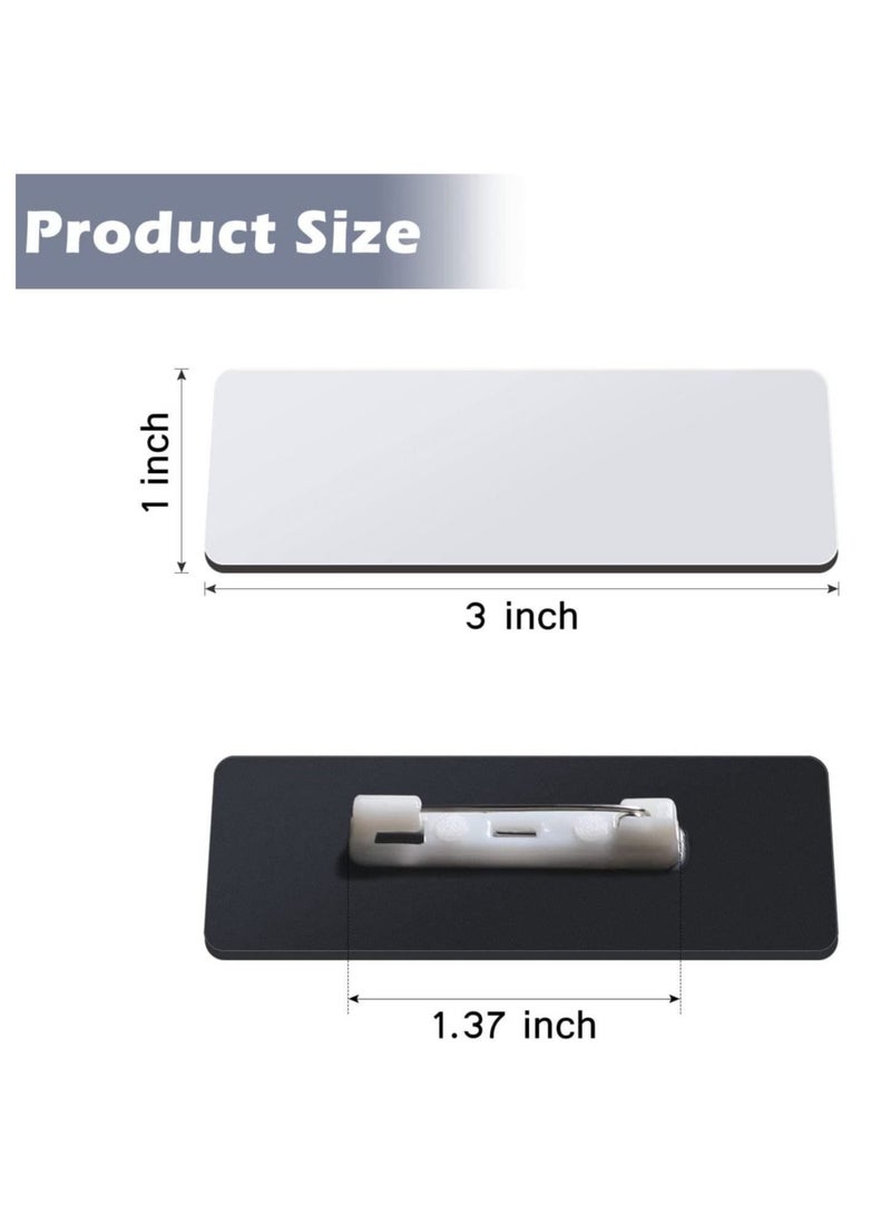 Captaintech 16 Pieces Sublimation Name Tag DIY Blank ID Name Badge with Round Corners Pin Custom Personalized Name Tag for School, Office (1.5 x 3 inch) - Image 4