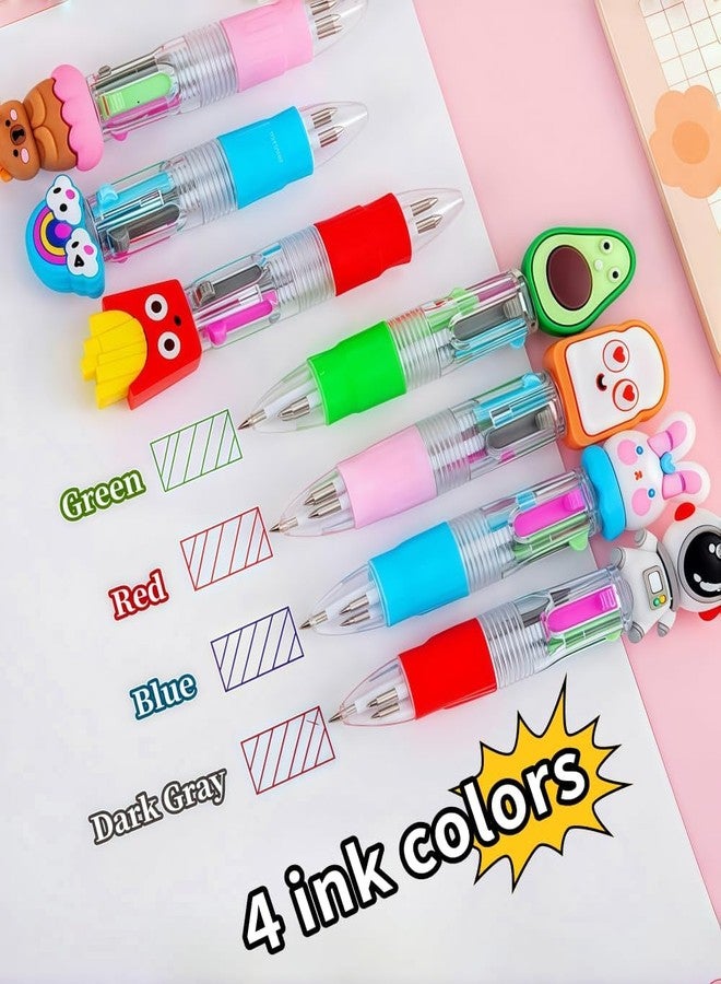 Oneshow 30 Pack Mini Multicolor Pen in One, 4-in-1 Fun Pens, Bulk Pens School Supplies Students Prizes, Ballpoint Pens for School Writing Supplies, Easter Basket Stuffers (Assorted Style) - Image 3