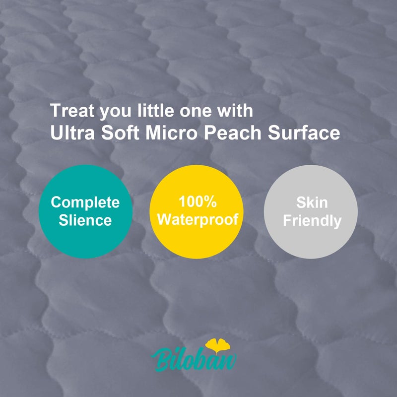 Biloban Bassinet Mattress Cover Compatible with Halo Bassinest Swivel Sleeper Bassinet Mattress Pad, 2 Pack, Microfiber, Waterproof and Soft, Grey - Image 2