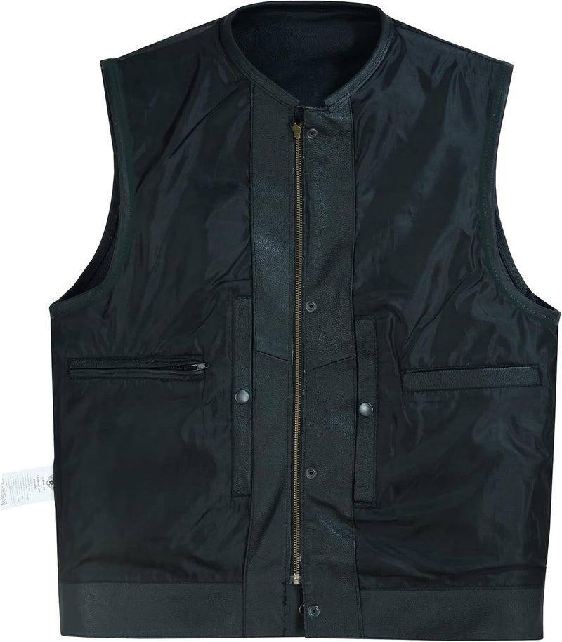 Leatherick mens Motorcycle Vest Motorcycle Vest - Image 4