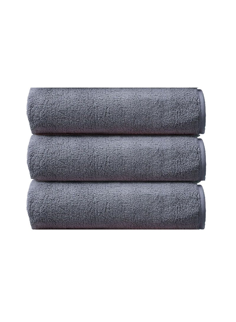 Teuuea 3 PCS Microfiber Soft Bath Towel Set, Fast Highly Hydroscopicity Fast Drying Skin-friendly Multipurpose Towel for Bathroom Spa Fitness, 70x135CM, Gray - Image 1