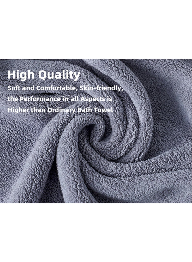Teuuea 3 PCS Microfiber Soft Bath Towel Set, Fast Highly Hydroscopicity Fast Drying Skin-friendly Multipurpose Towel for Bathroom Spa Fitness, 70x135CM, Gray - Image 2