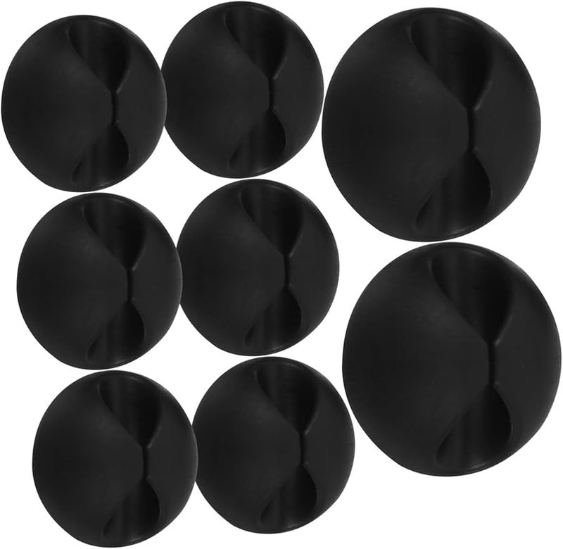 Black Mipcase 8pcs Adhesive Cable Clips Cord Organizers Keep Wires Neat And Tidy - Image 1
