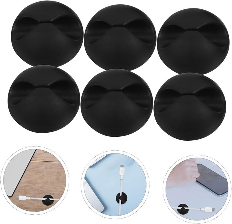 Black Mipcase 8pcs Adhesive Cable Clips Cord Organizers Keep Wires Neat And Tidy - Image 4
