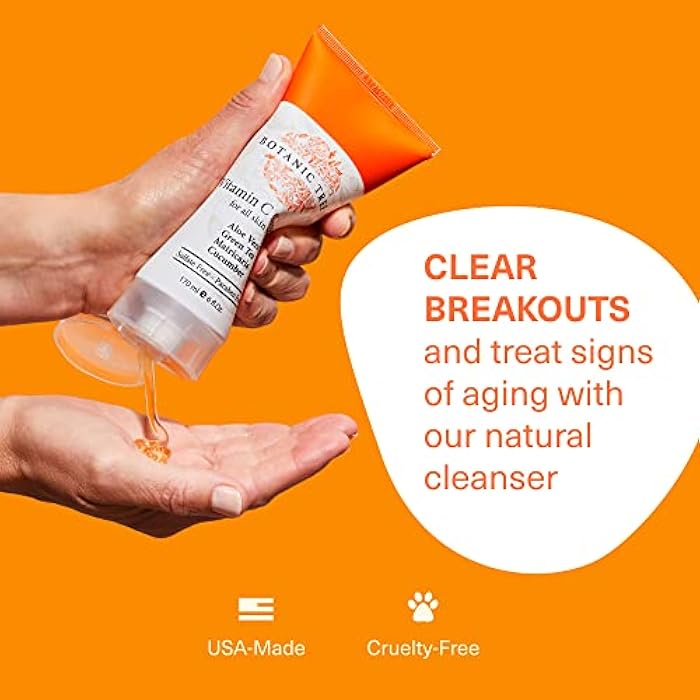 Botanic Tree Vitamin C Face Wash - Facial Cleanser for All Skin Types, Aging or Dry Skin, Minimizing Acne scars, Brightening, Reduce Breakouts - Face Wash for Women & Men - Image 5