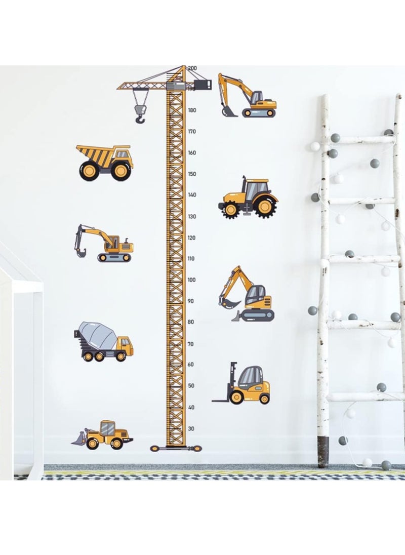 Gonice Height Chart Sticker, Tower Crane Kids Growth Chart Wall Decals Construction Vehicles Height Chart Sticker, Removable Wall Sticker Decal, Peel and Stick Wall Decor, Children Kids Baby Home Room  - Image 4
