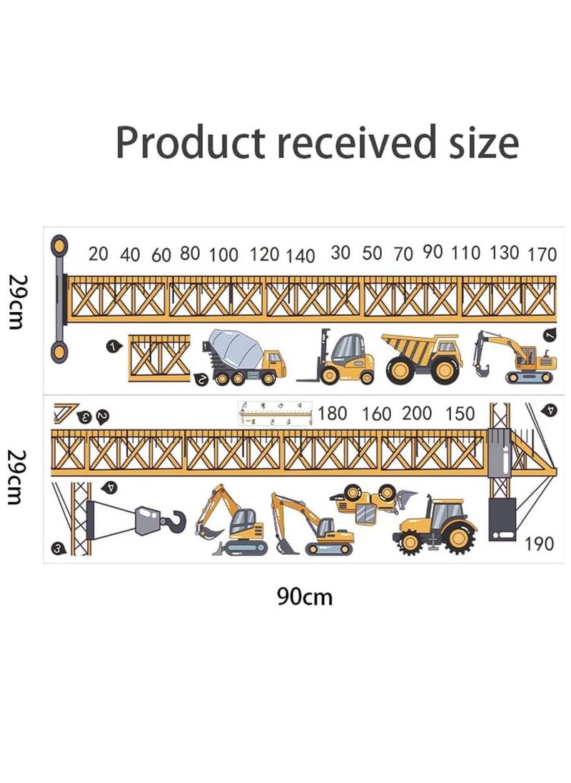 Gonice Height Chart Sticker, Tower Crane Kids Growth Chart Wall Decals Construction Vehicles Height Chart Sticker, Removable Wall Sticker Decal, Peel and Stick Wall Decor, Children Kids Baby Home Room  - Image 5