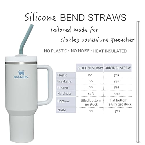 Tegion Pastel Color 14” Extra Long Silicone Replacement Straw for 40 oz Stanley Cup, Reusable Flexible Tall Giant Big Drinking Straw for Quencher Tumbler,1Gallon/64 oz Water Bottle,Hydro Jug-6 pack - Image 3