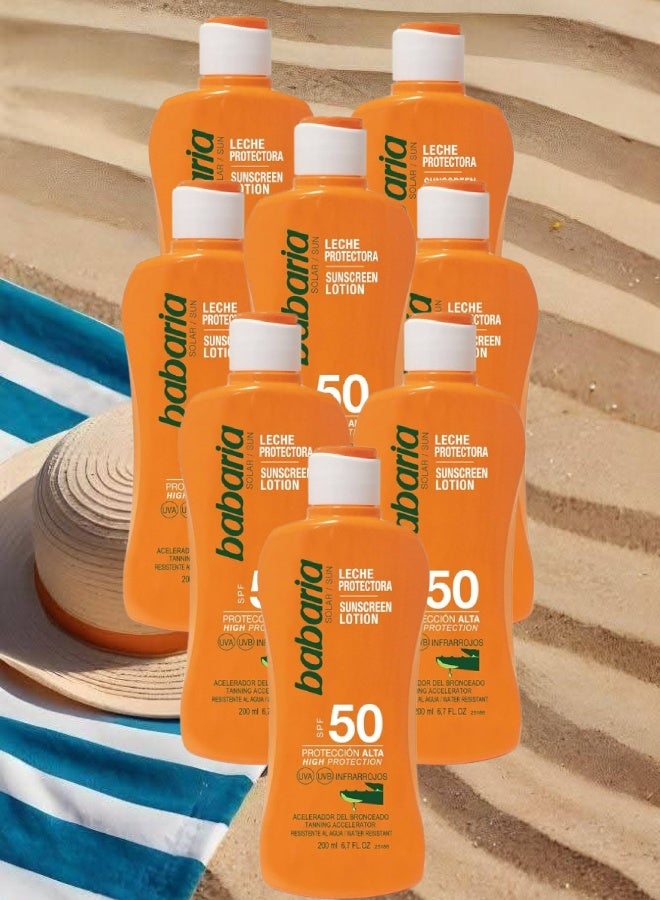 باباريا 8 قطع ‏باباريا لوشن واقي شمس بالألوفيرا بعامل حماية 50  200مل - Image 1