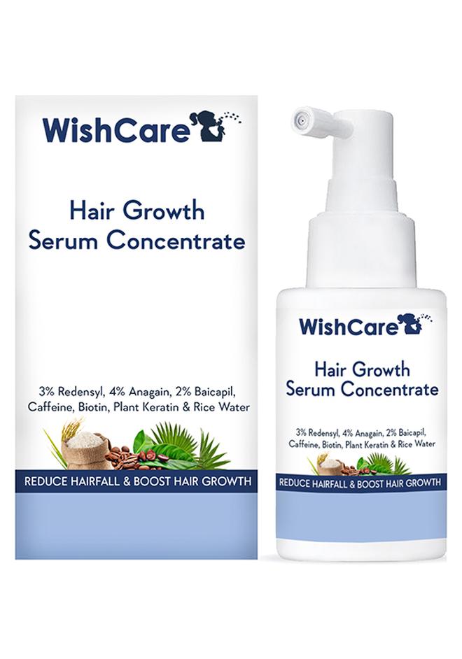 WishCare Hair Growth Serum Concentrate - 3% Redensyl, 4% Anagain, 2% Baicapil, Caffeine, Biotin, Plant Keratin & Rice Water - Hair Growth Serum and Hair growth oil  for Men & Women - Image 1