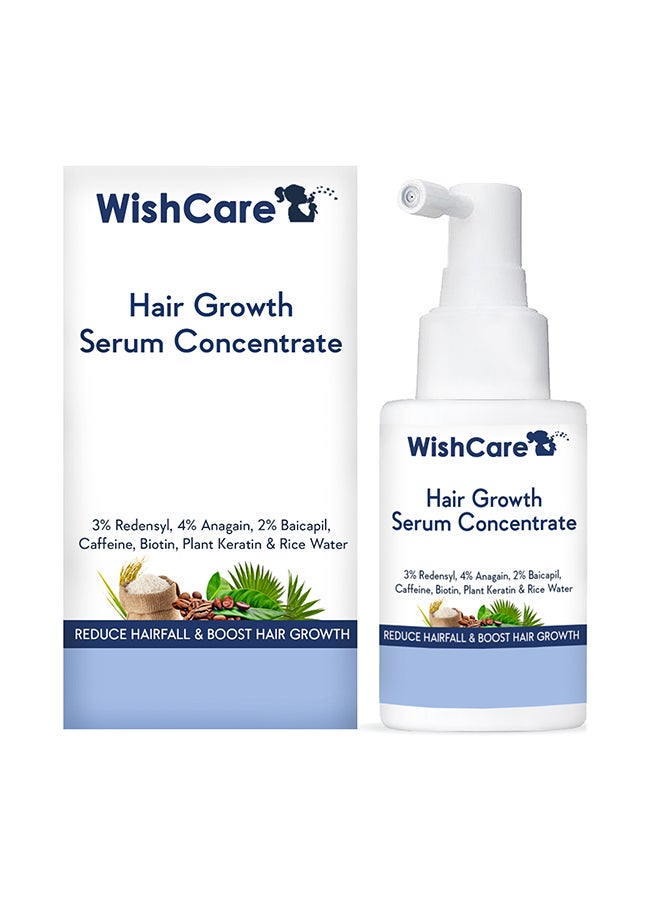 WishCare Hair Growth Serum Concentrate - 3% Redensyl, 4% Anagain, 2% Baicapil, Caffeine, Biotin, Plant Keratin & Rice Water - Hair Growth Serum and Hair growth oil  for Men & Women  - Image 1