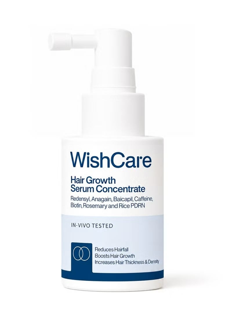 WishCare مصل مركز لنمو الشعر - 3% ريدينسيل، 4% أناجين، 2% بايكابيل، كافيين، بيوتين، كيراتين نباتي وماء الأرز - مصل نمو الشعر للرجال والنساء - Image 1