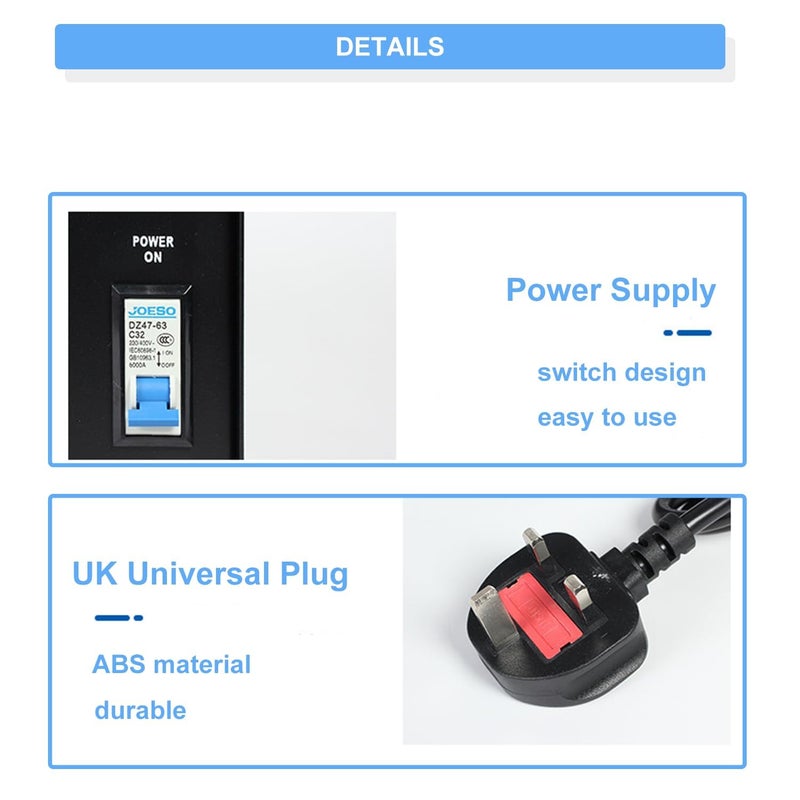 1000W Voltage Converter UK to US/US to UK Toroidal Core Step Up and Down Voltage Transformer Output 110V - 120V / 220V - 240V Voltage Converter with UK Standard Plug Circuit Break Protection - Image 4