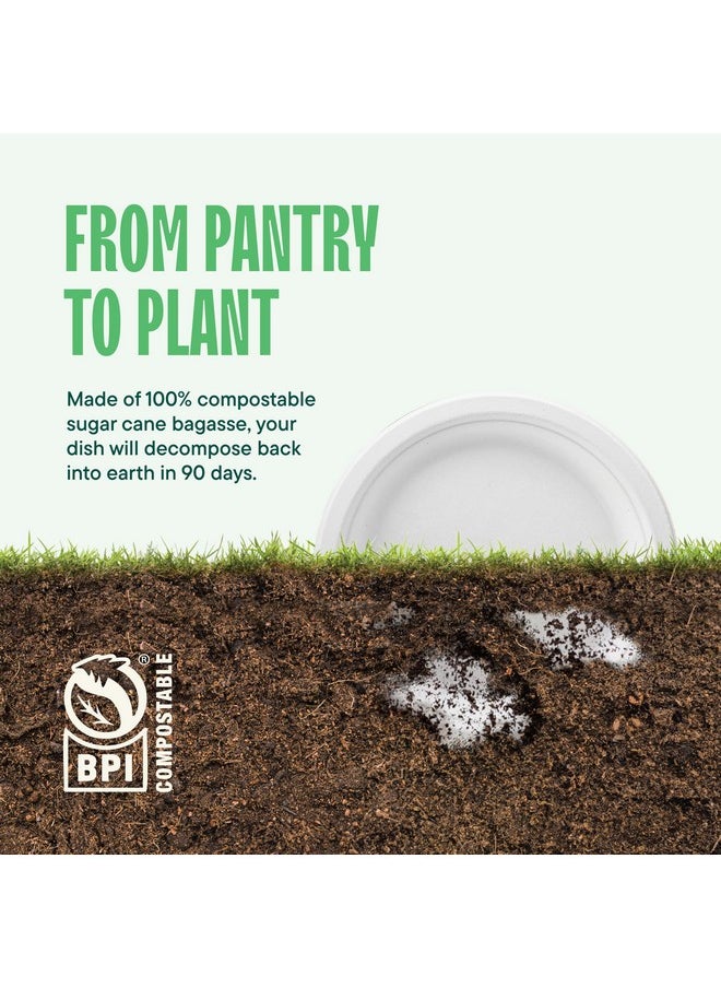 Stack Man Stack Man 100% Compostable Small Paper Plates 7 Inch Heavy-Duty [125-Pack] Eco-Friendly White Bagasse Disposable Dessert Cake Plates - 7" Biodegradable Plate (BPI-Certified) (PFAS-Free)  - Image 5